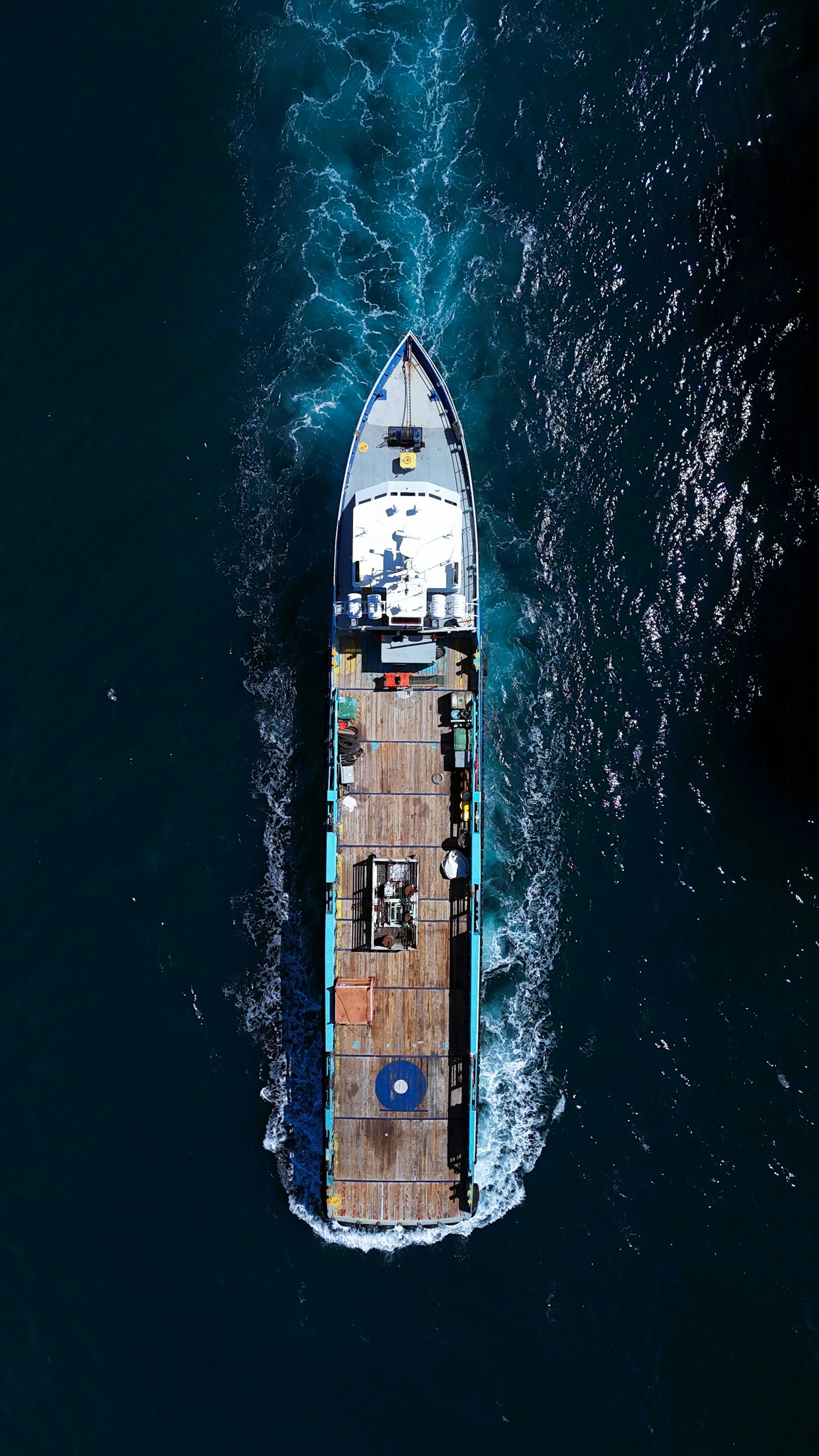 Commercial vessel operating at sea